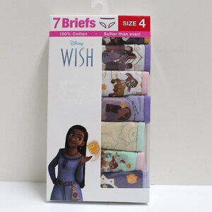 7 Pair Girls NWT 100% Cotton Disney Wish Size 4 Briefs